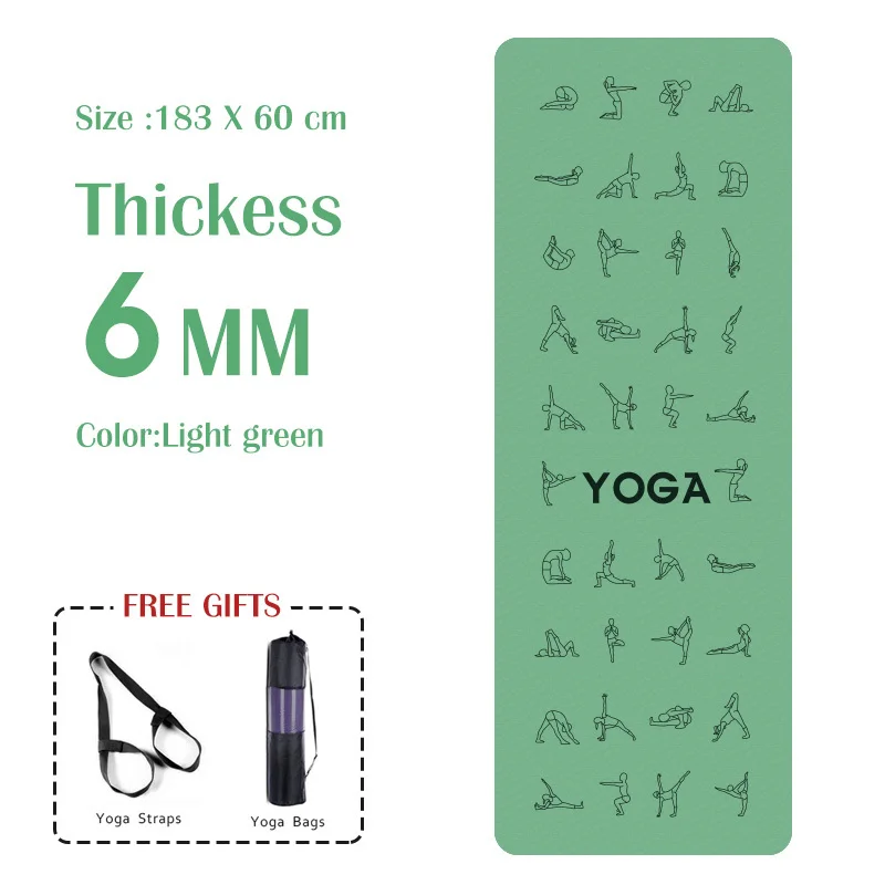 

1830*610*6mm EVA Non Slip Yoga Pose Mat With Position Line Carpet MatFor Beginner Environmental Fitness Gymnastics Mats