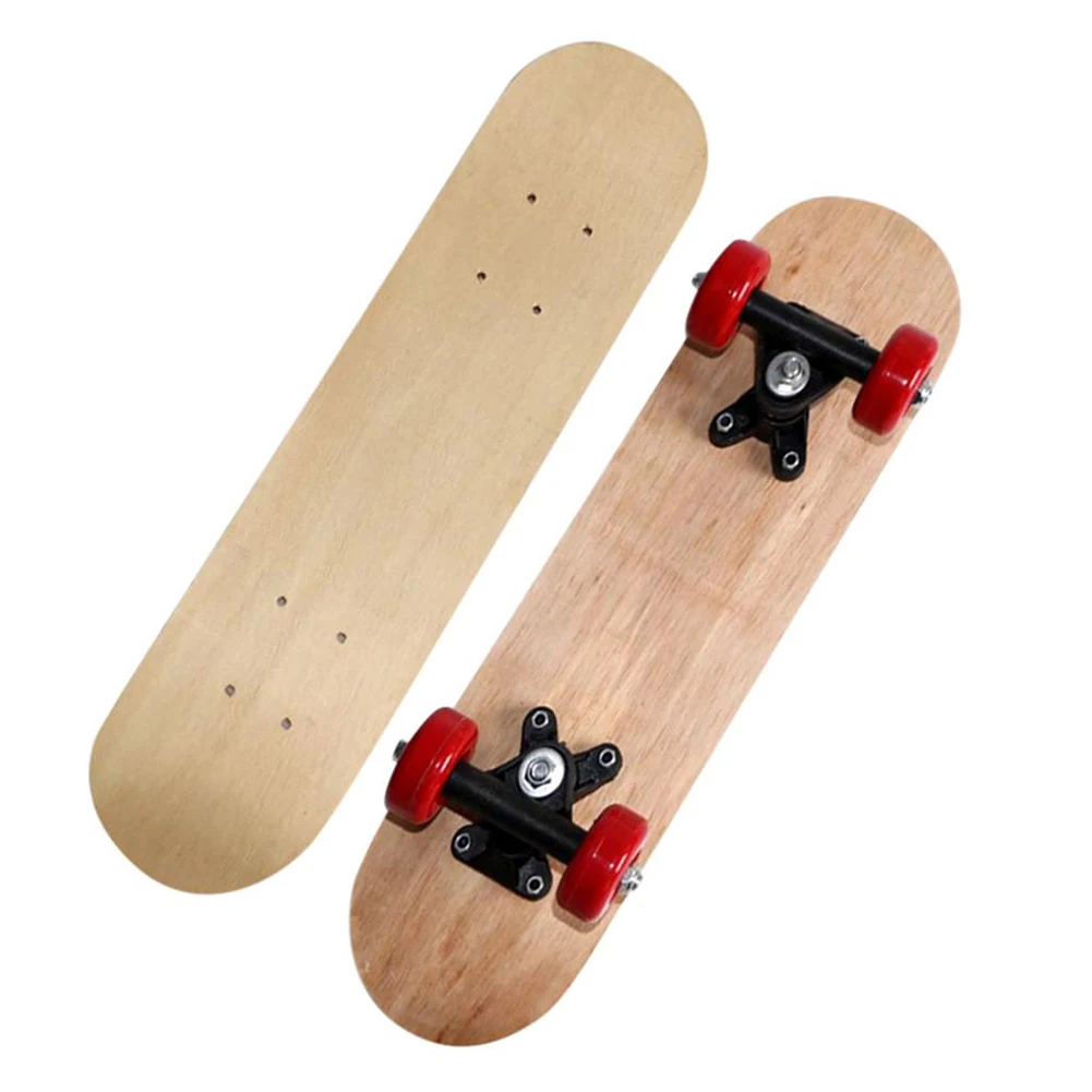 

Blank Skateboards Maple Wood Complete Skateboard DIY Freehand Skating Board 43/60cm Double Up Board Trucks For Kids Beginners