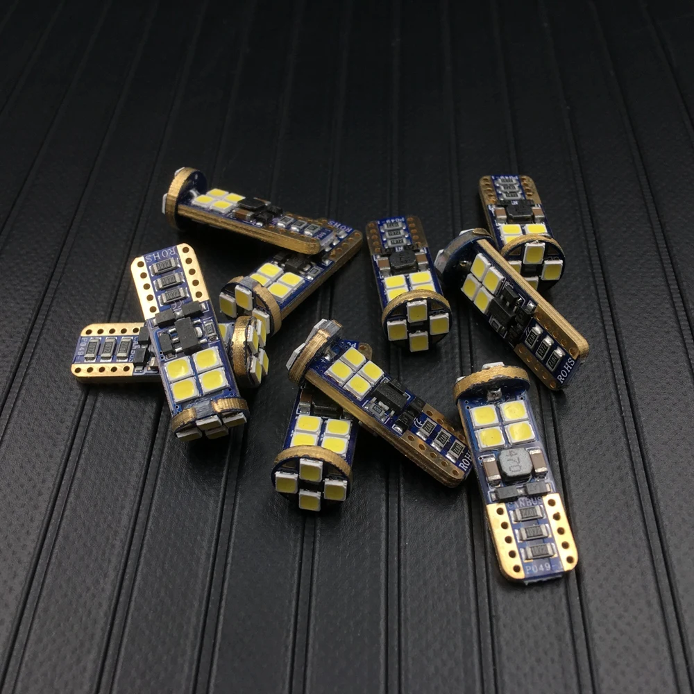 Супер яркие Автомобильные светодиодные лампы W5W T10 12 SMD 3030 сигнальные для