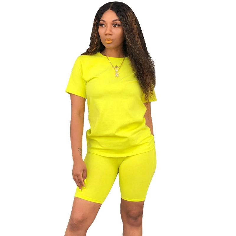 Женский спортивный костюм летний короткий топ и велосипедные шорты спортивные костюмы женские комплекты из