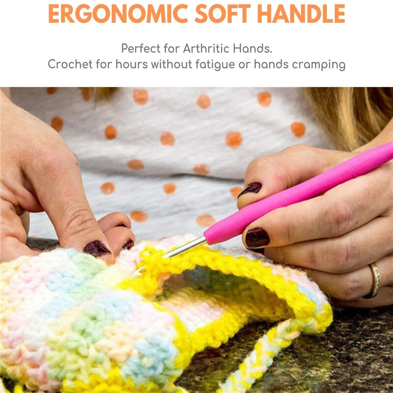 MIUSIE 10 размеров пластиковые ручки Алюминиевые крючки для вязания крючком иглы