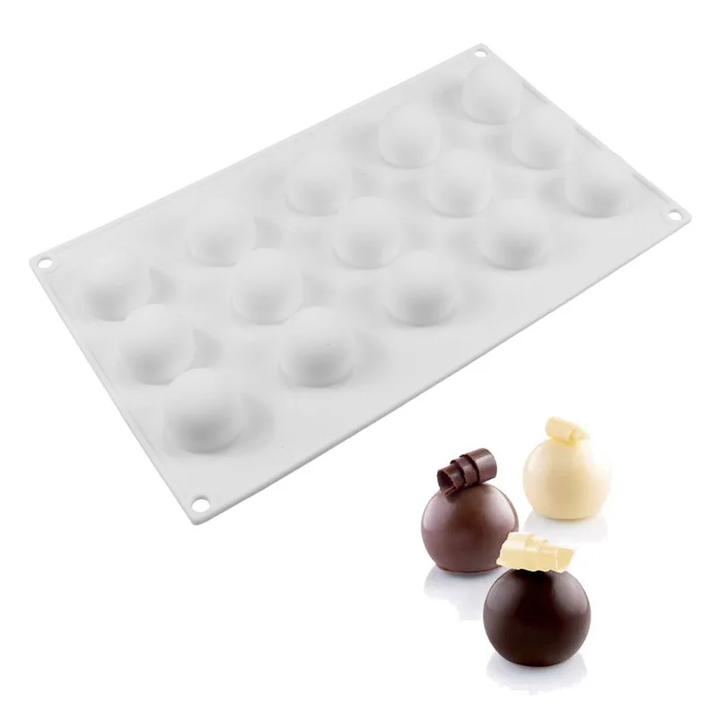 Round Ball Shaped Silicone Mini Truffle Mold for Chocolate Candy Pudding Jelly Mould DIY Non-Stick Cake Decorating Tools