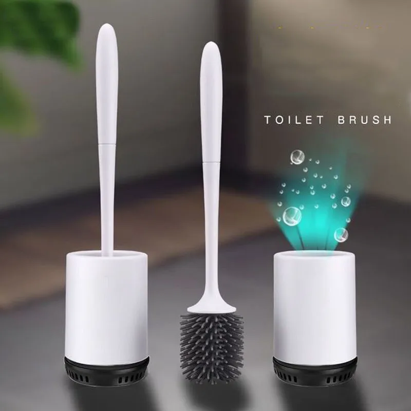Moisture Selfvolatile Toilet Brush TPR Soft Bristles Cleaning With Hollow Base Wallmounted Bathroom | Дом и сад