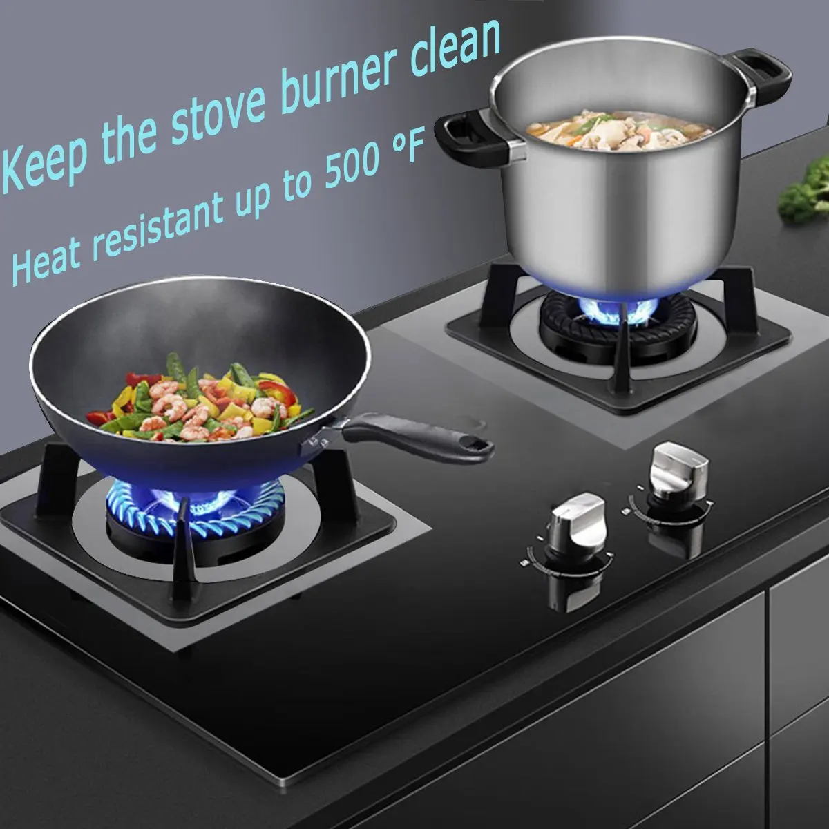 

Stove Burner Covers(10 Pack), Reusable Gas Range Protectors Stovetop Burner Liners For Kitchen, Heat Resistant, Cuttable, Dishwa