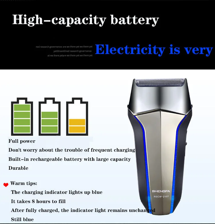 

New Electric Shaver for Men Twin Blade Waterproof Reciprocating Cordless Razor USB Rechargeable Shaving Machine Barber Trimmer