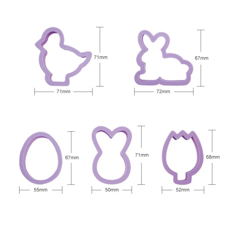 

1pcs Cookies Cutter Mold Easter Eggs Rabbit Chick Carrot Cross Shaped Cutter Tools Home Baking Cake Baking Mould Supplies