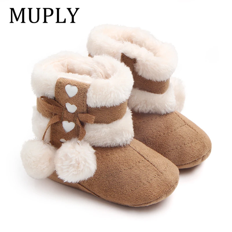 Winter Snow Boots For Newborn Baby Girls Booties Keep Warm plush inside Anti-slip Baby Infant Toddler Cute soft Bottom Shoes