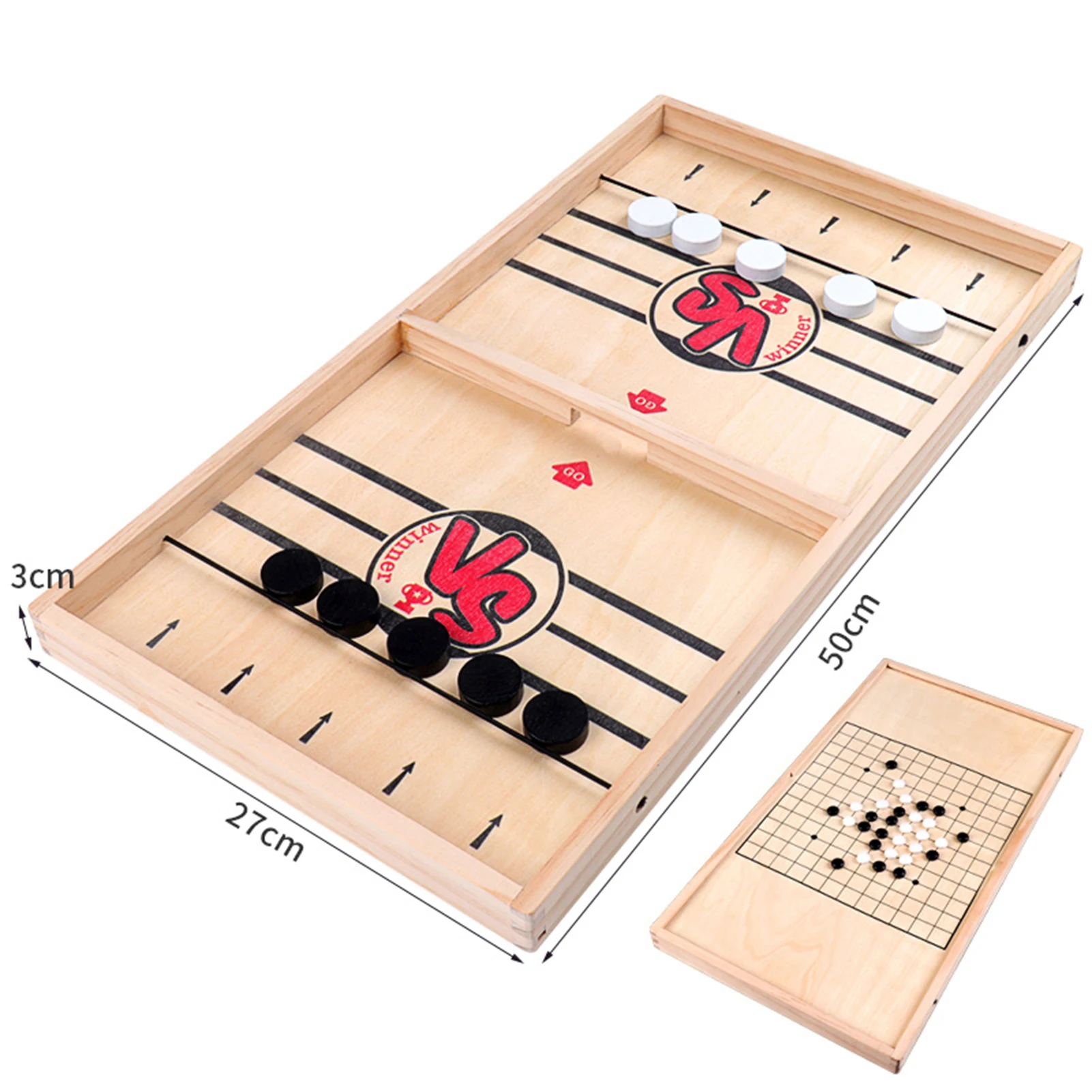 

Puck Game Fast Sling Wooden Play Hockey Board Chess Game Interactive Table Chess Gameplay Set Parent-child Interactive Game Toy