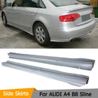 Боковые юбки из ПУ для AUDI A4 B8 S-line 2009-2012, боковые бамперы, юбки, фартук для удлинения губ