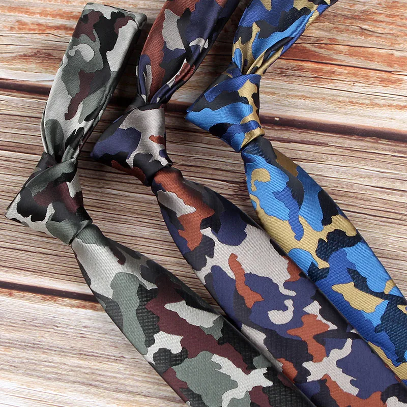 Мужской узкий галстук с камуфляжным узором 6 см модные аксессуары для отдыха 1200