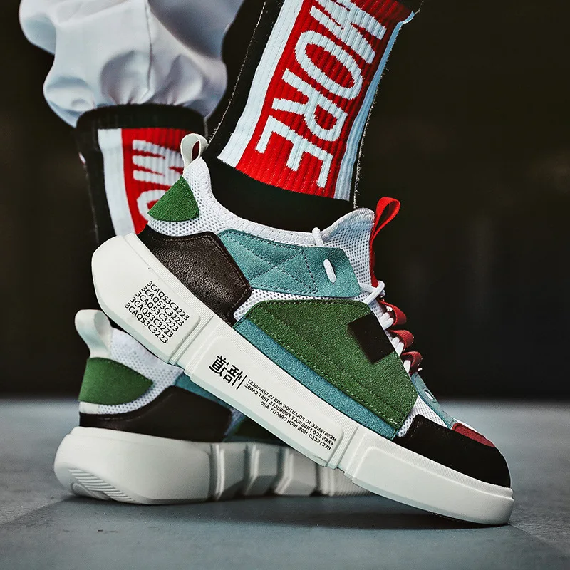 Кроссовки в стиле хип-хоп мужская обувь на плоской подошве дышащая модная