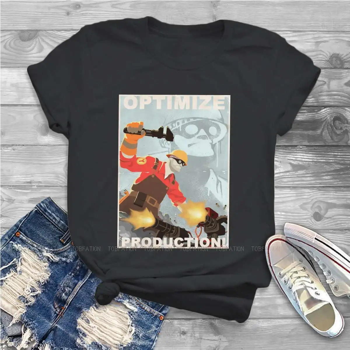 Блузка женская оверсайз в стиле Харадзюку повседневная одежда для инженеров и