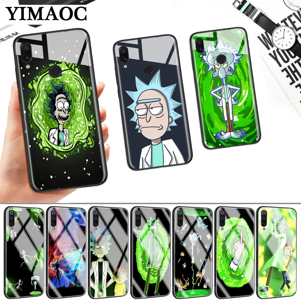 Роскошный чехол с мультипликационным принтом Рик и Морти Стекло для Xiaomi 8 Lite 9 A1 A2