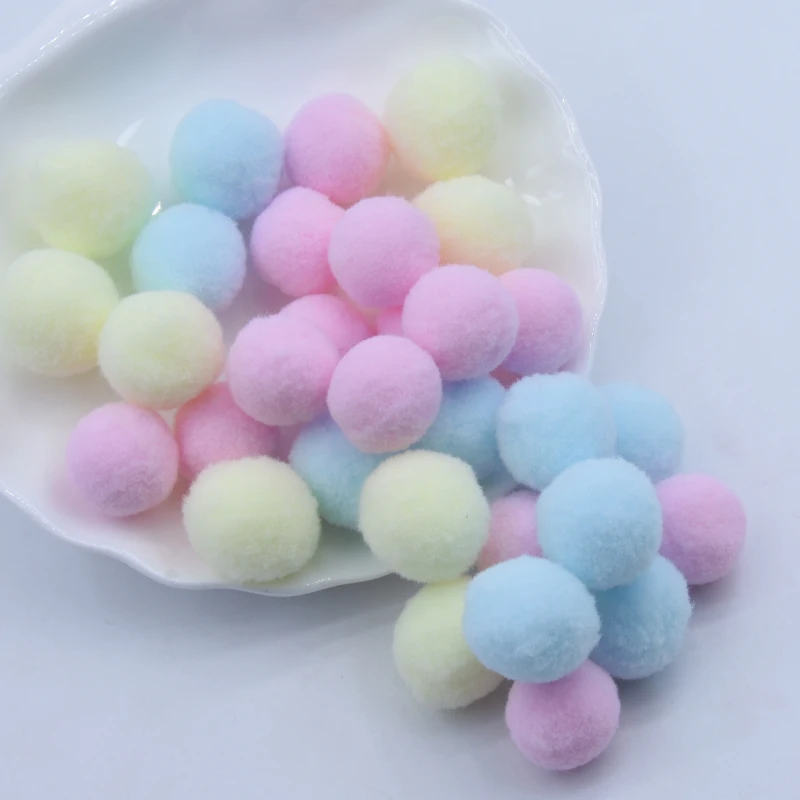 25mm 101325 50pcs Светильник, желтый, розовый, голубой помпон, меховые шарики, сделай сам, мягкие помпоны, помпоны для рукоделия, Свадебный декор, клей на ткани, аксессуары, 8 мм до 30 мм - Цвет: 25mm 101325 50pcs