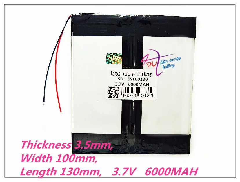 

35100130 3.7V,6000mAH[3550130*2] Polymer lithium ion battery for for the tablet - DNS AirTab DUAL CORE TABLET PC