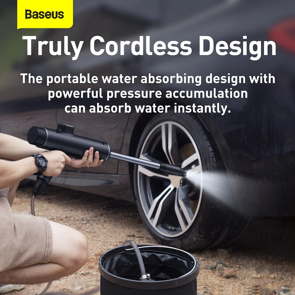 

Car Cordless Electric Car Wash Water Gun High Pressure Washer Protable Cleaner Cleaning Care Foam Nozzle Digital Display Washer