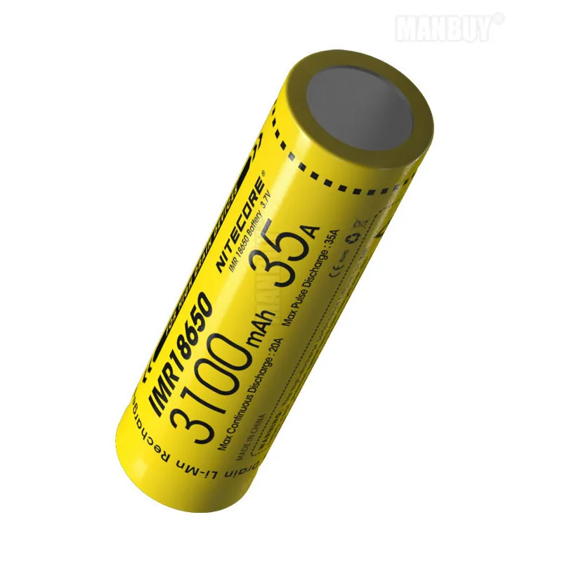 Литий-ионный аккумулятор Nitecore IMR18650 3100 мА · ч 35 А 3 7 в с плоским верхом | Лампы и