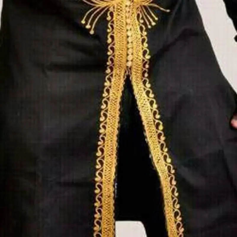 Черная золотая с принтом роскошная африканская Дашики длинная рубашка мужская