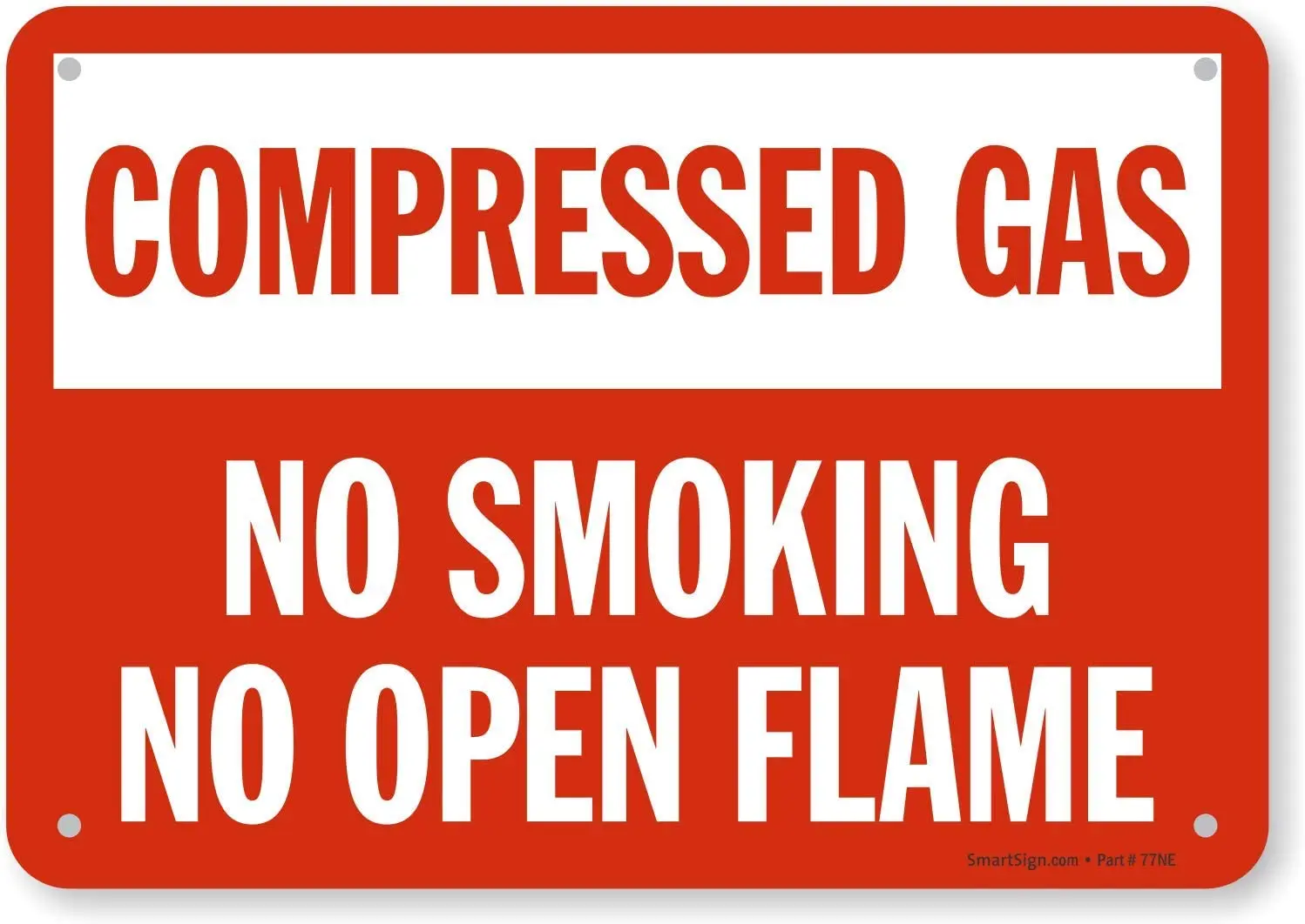 

SmartSign"Compressed Gas No Smoking No Open Flame" Sign | 7" x8" Aluminum