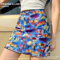 fashion loose casual a word skirt printed skirt intellectual woman sexy 2011 new trend printing butterfly