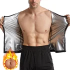 Мужской спортивный жилет-сауна, корсет на молнии для тренировок талии, майка для фитнеса, утягивающая корректирующая рубашка для похудения, термо-пояс для потери веса