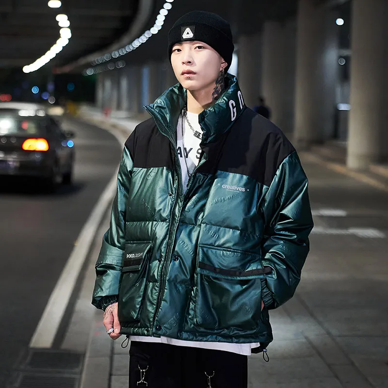 Мужской пуховик тренд красивый новый толстый Воротник Зимнее пальто Мужская