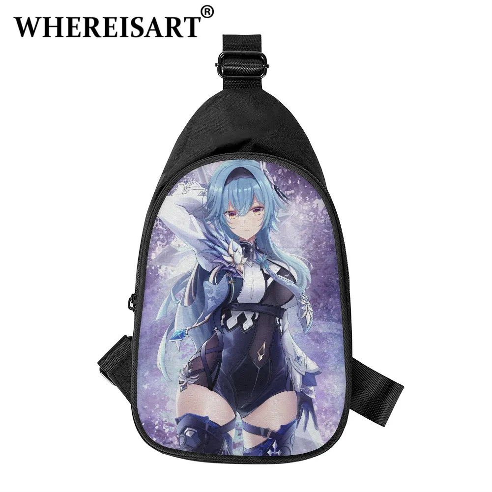 

WHEREISART Trendy Genshin Impact Cozy Chest Bag Young Unisex Women Eula Cartoon Phone Shoulder Bag Porcelain Men Crossbody Bags
