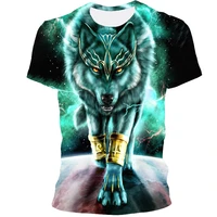 mens t shirt 3d printing t shirt new wolf pattern o neck tshirt hip hop street harajuku top plus size street clothing