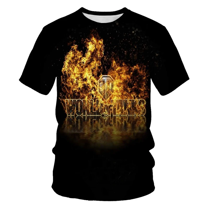 

2021 new funny the Game World of Tanks printed t-shirt men's short sleeve o neck fashion summer T-shirt