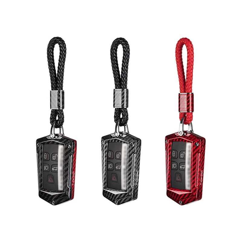 

Car key bag Carbon fiber remote control housing cover For Land Rover Jaguar