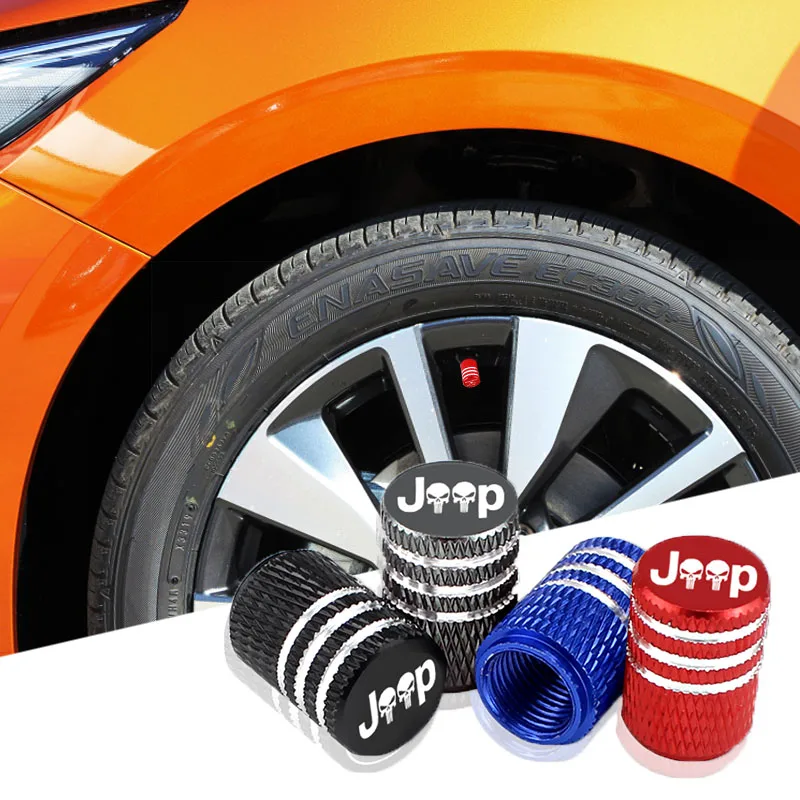 

4pc Car logo Round Valve Laser Metal Auto Parts for Jeep Wrangler car styling badge decorat can am renegade compass accessories