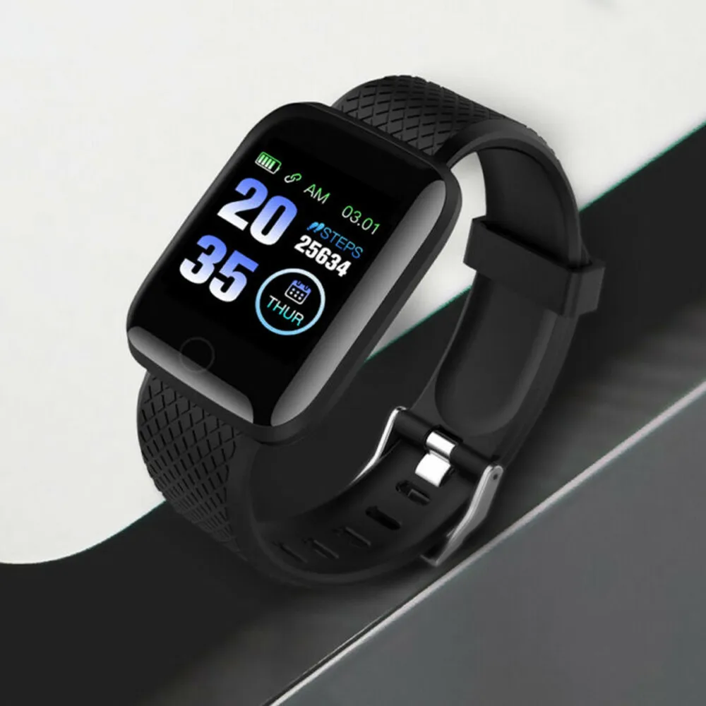 Смарт часы для мужчин и женщин Apple IOS Android Electronics умный фитнес трекер с силиконовым