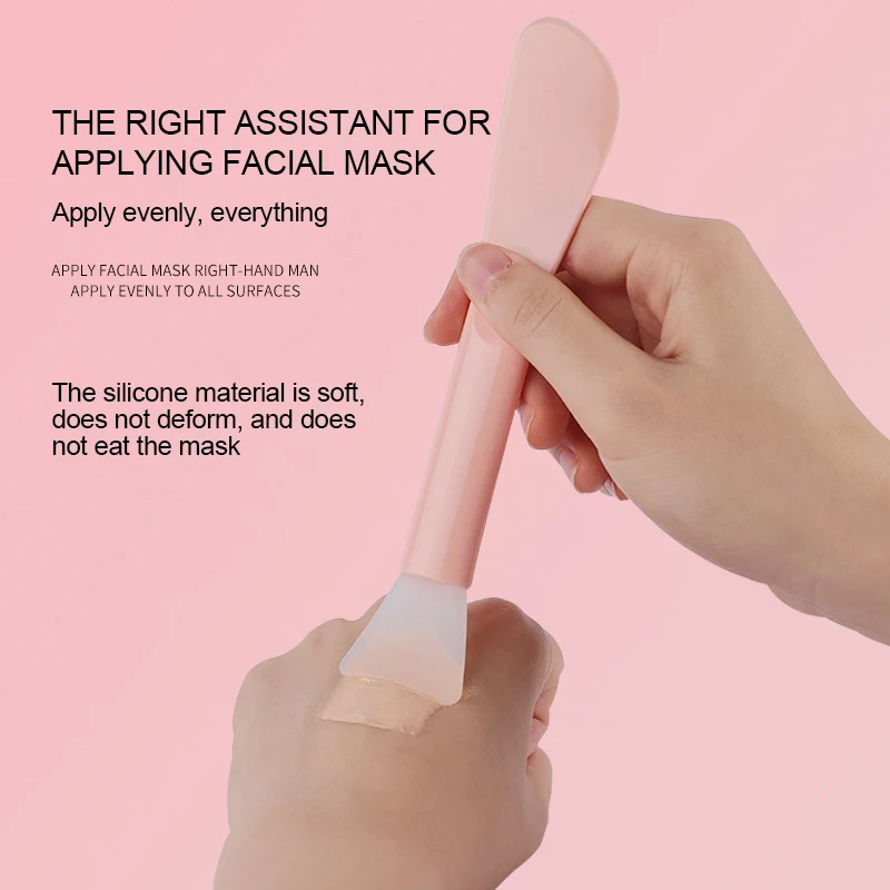 

New Face Mask Brush Silicone Applicator Brush Double Head Soft Facial Cosmetic Spoon Spatula Stirring Stick Cosmetic Spoon Tools
