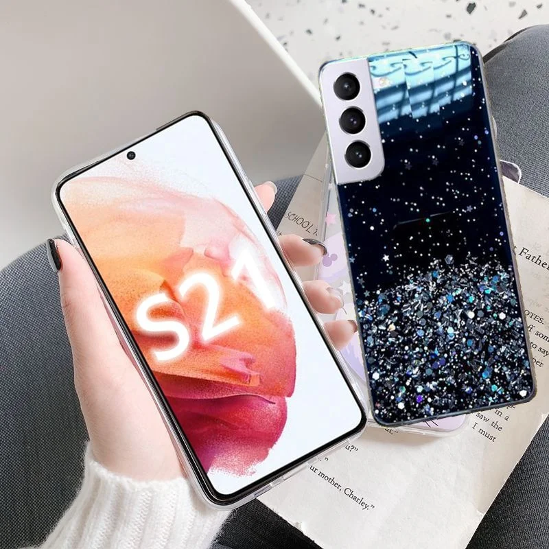 

For SAMSUNG Galaxy S21 S 21 PLUS Ultra S20 FE S30 PLUS Back Cover for SAMSUNG S21PLUS S21Ultra Luxury Bling Glitter Phone Case