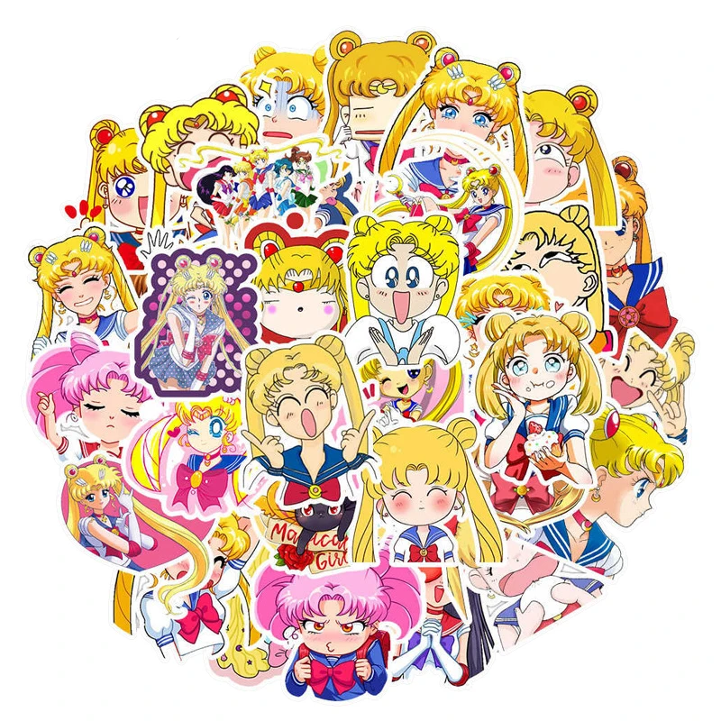 

50Pcs Classic Cartoon Anime Beautiful girl Soldier Waterproof Graffiti Stickers Guitar Suitcase Laptop Kid Toy Deco Sticker Gift