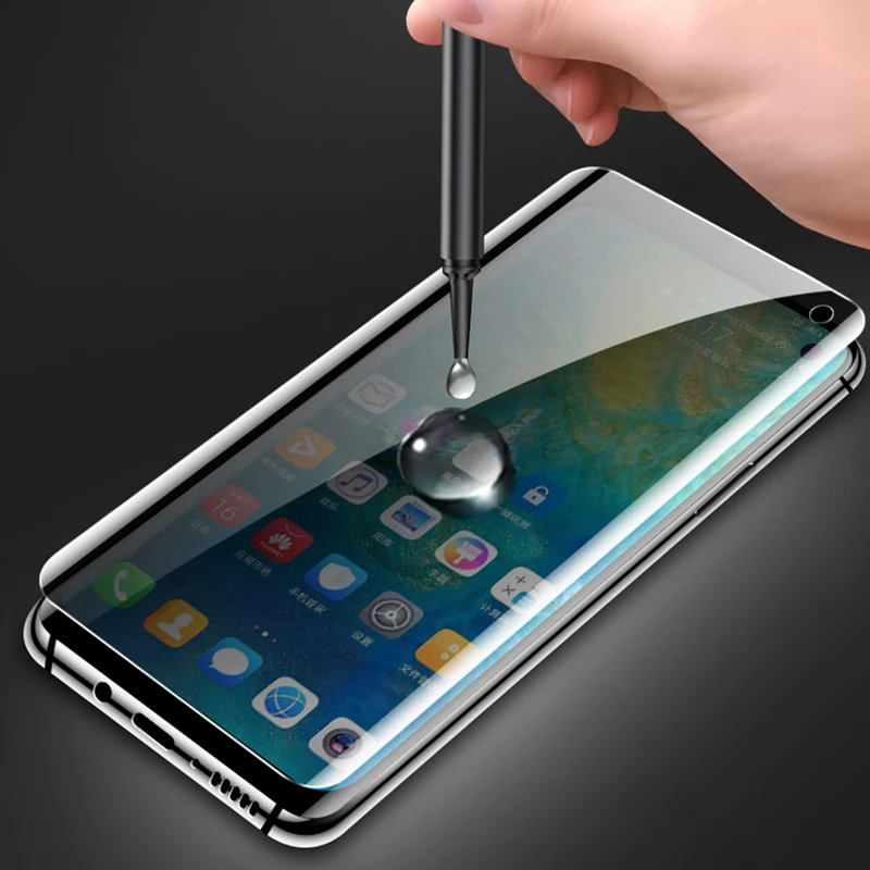 100D полная жидкая клейкая УФ Защита для экрана Samsung Galaxy Note 8 9 10 S8 S9 S10 Plus закаленное