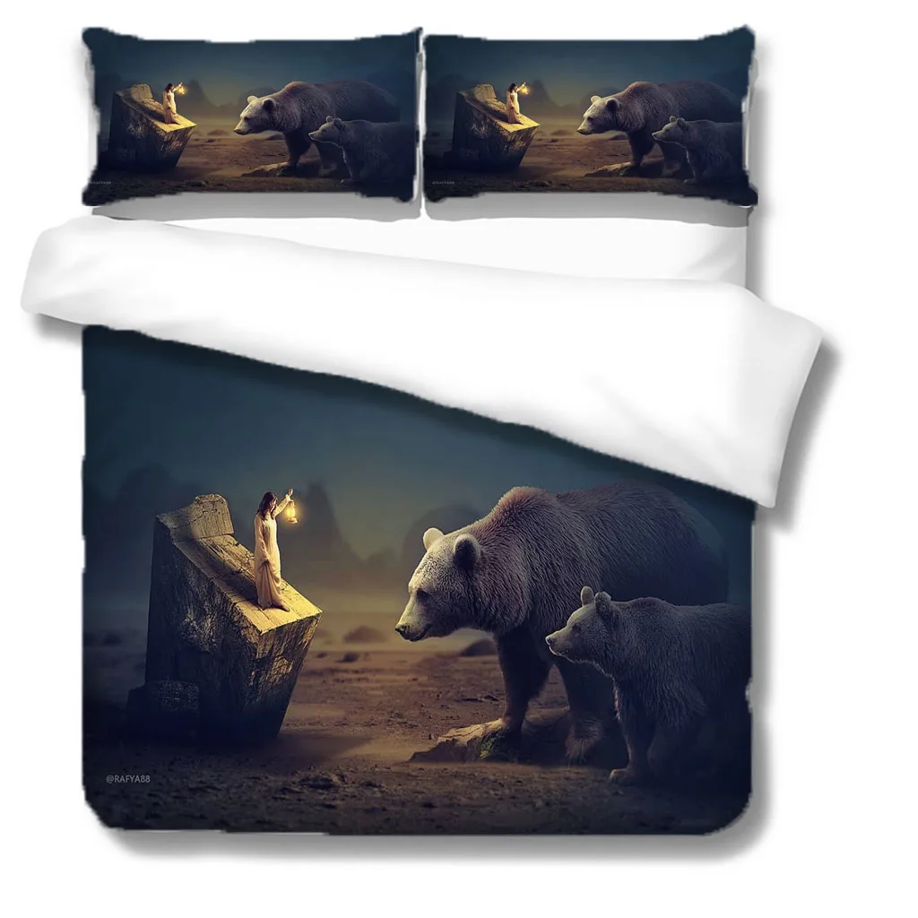 

Home Textile Luxury 3D Dinosaur Print 2/3Pcs Comfortable Duvet Cover PillowCase Bedding Sets Queen and King EU/US/AU Size