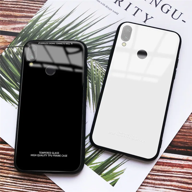 Tempered Glass Case For Xiaomi Redmi Note 7 5 6 K20 Pro 7A Luxury Phone Cover Mi 9 SE Coque | Мобильные телефоны и