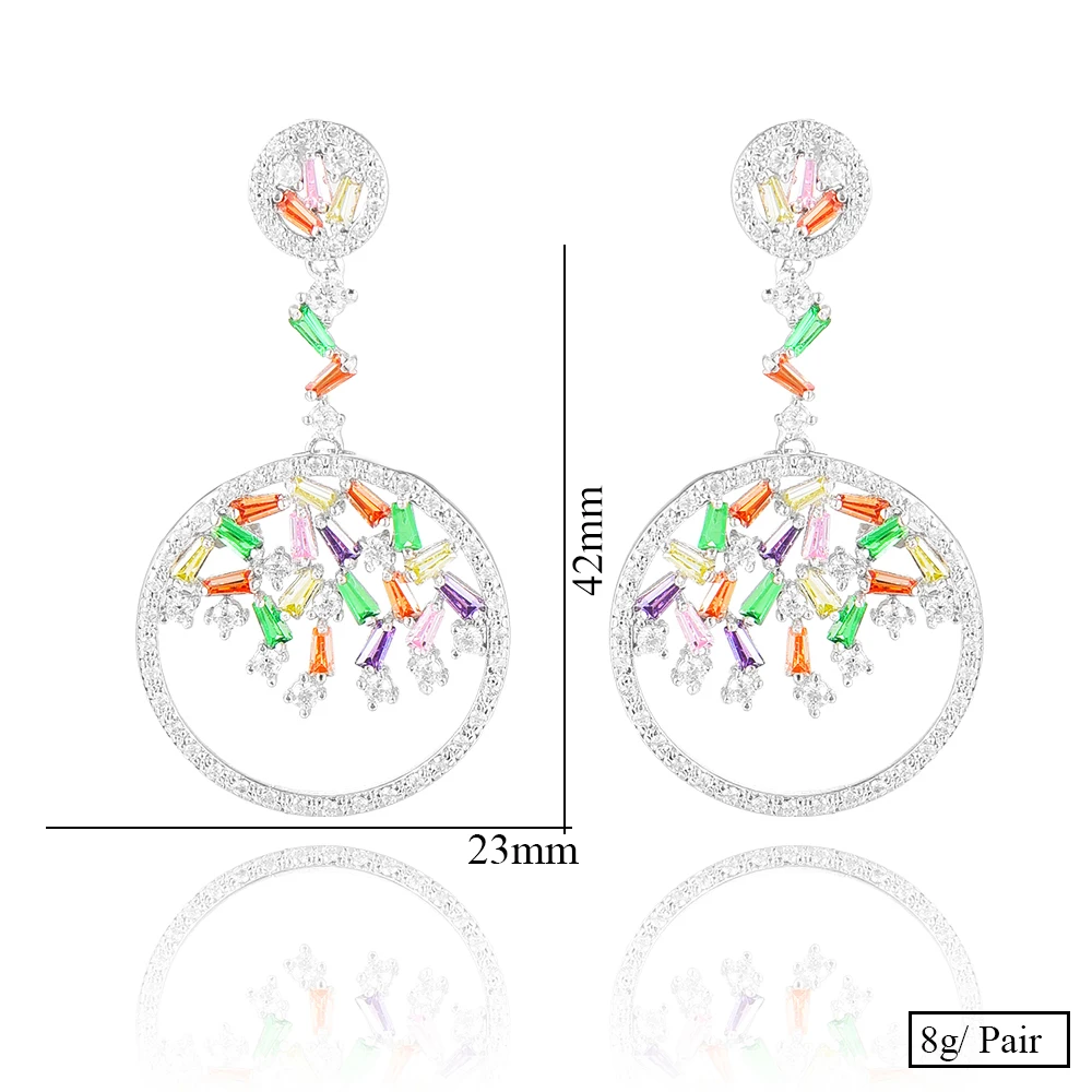 

SISCATHY Gorgeous Charm Heart Round Dangle Earrings For Women Bridal Wedding Daily Party Show Romantic Daily Party Birthday Gift