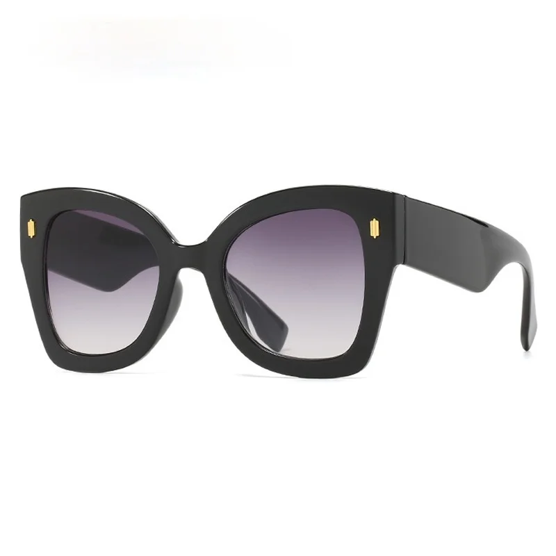 Женские солнцезащитные очки в стиле пэчворк большие квадратные кошачий глаз с