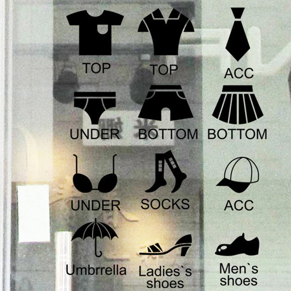Набор наклеек на стену для примерочной комнаты шкафчик шкаф обуви классификация