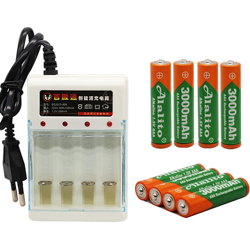 Бренд 3000mah 1,5 V ААА алкалиновая батарея AAA перезаряжаемая батарея для дистанционного управления игрушка Batery дымовая сигнализация с зарядным устройством