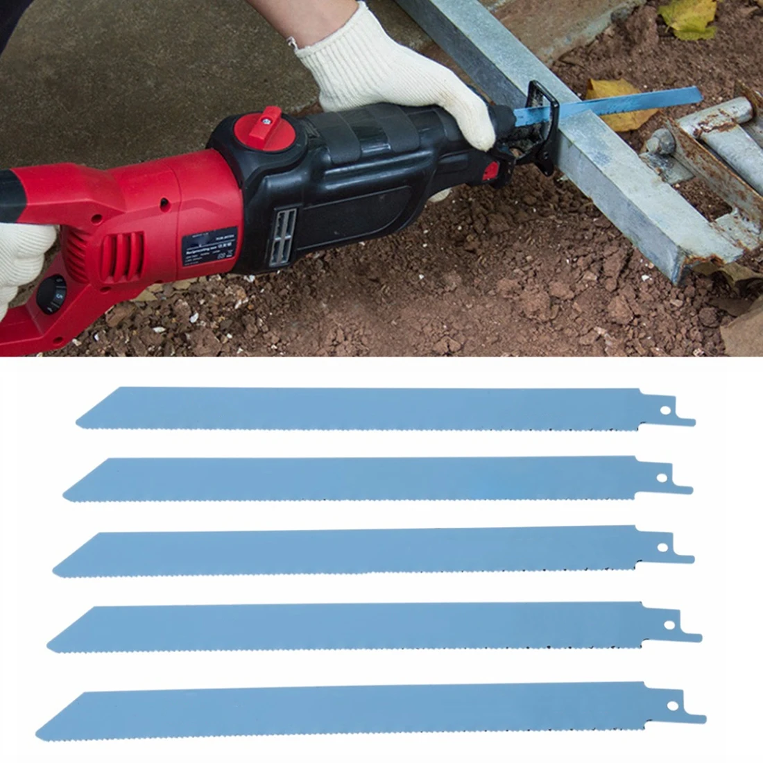 

5PCS S1122BF Reciprocating Saber Saw Cutters 227mm Set Bi-metal SUP10M+M2 For Metal & Wood Cutting
