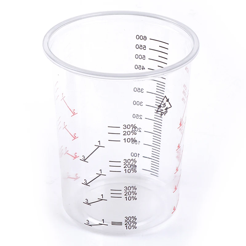 

10pcs Plastic Paint Mixing Cups 600ml Mixing Pots Paint Mixing Calibrated Cup For Accurate Mixing of Paint and Liquids
