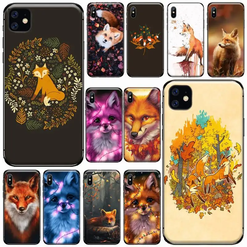 

Animal fox in the wild Autumn Phone Case for iPhone 11 12 pro XS MAX 8 7 6 6S Plus X 5S SE 2020 XR Soft silicone
