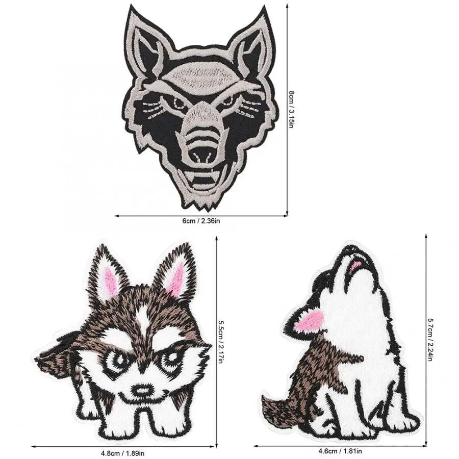 6 шт. Симпатичные нашивки с животными нашивка милым волком головой волка