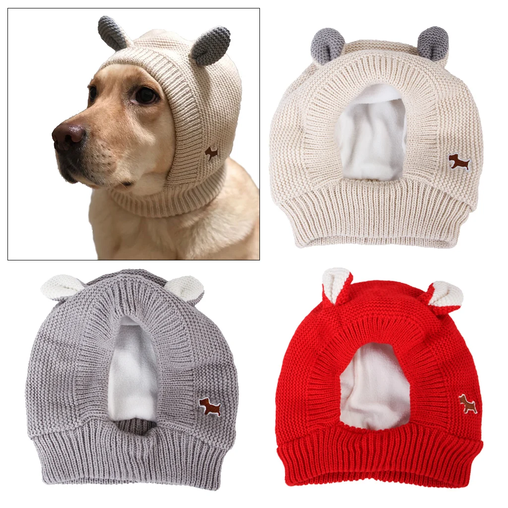 

Beautiful Knitted Dog Hat Winter Warm Dog Headgear For Small Dogs