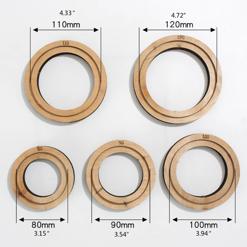 

5 Pieces Wooden Die Cutting Leather Mold Round Shape Cutting Mold for Bag Keychain Jewelry DIY Leather Crafts