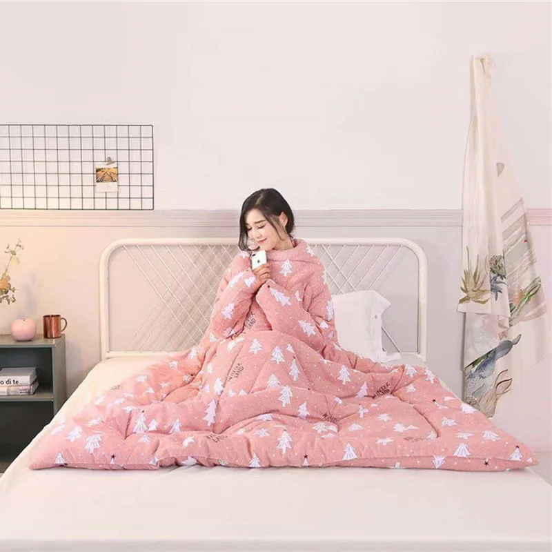 

Зимнее «ленивое» одеяло с рукавами, одеяло, накидка, одеяло для сна, одеяло для общежития, покрытое одеялом для дивана-кровати, для взрослых ...