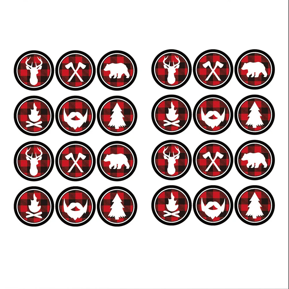 Лесоруб вечерние пользу Stickers 120pcs Лесной камуфляж с рисунком медведя для малышей